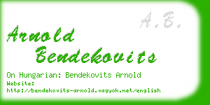 arnold bendekovits business card